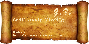 Grünzweig Virág névjegykártya